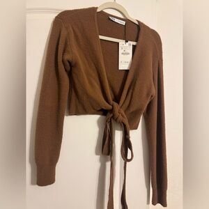 Zara Camel Knit Cardigan
